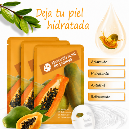 Mascarilla Facial en Tela de Papaya