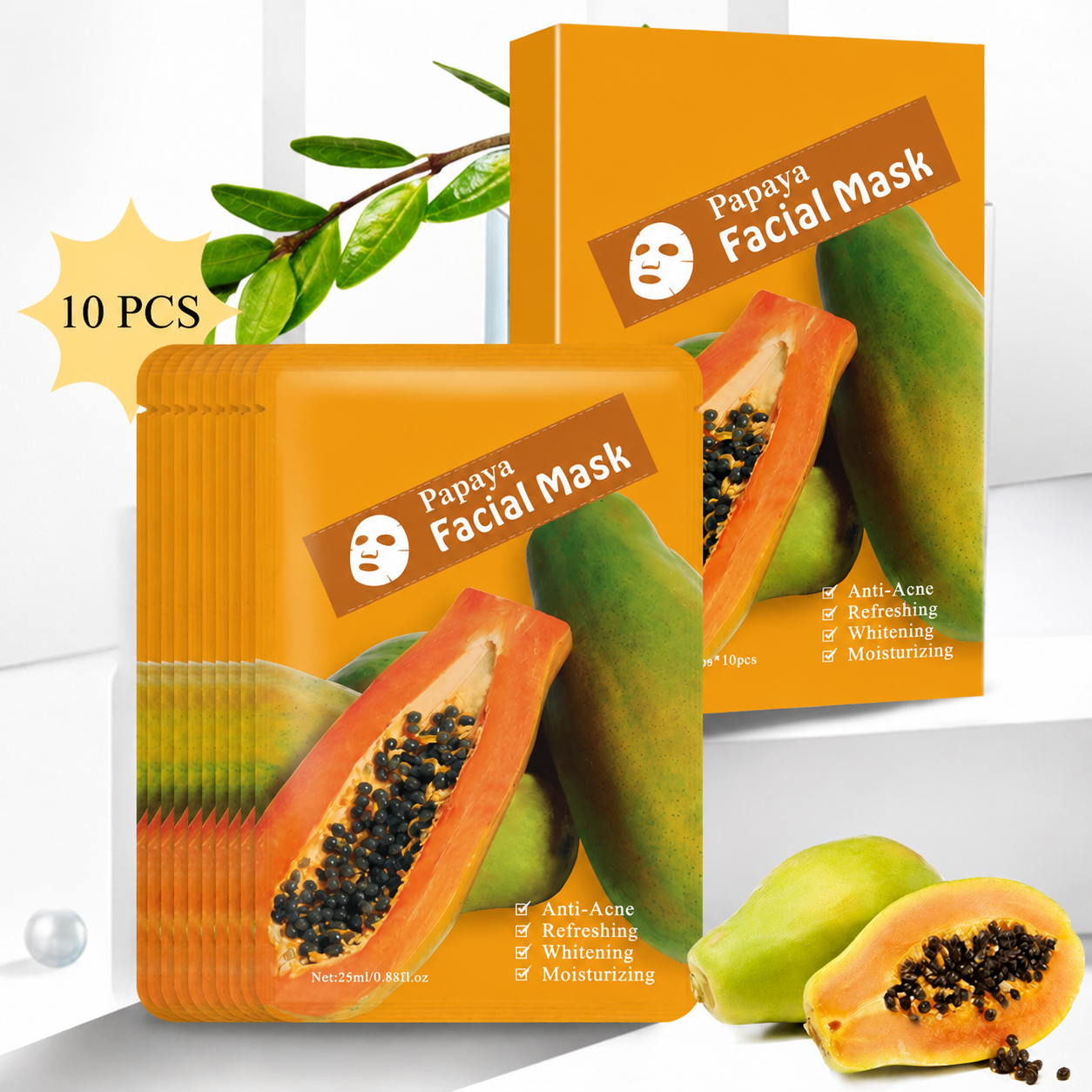 Mascarilla Facial en Tela de Papaya