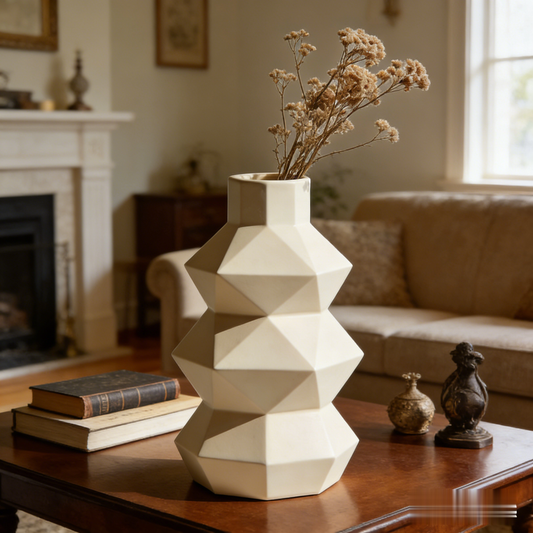 📐 “Architectural Prism Vase” – 12 Hours Metal & Glass Fusion | Geometric Steel Framework × Smoked Grey Glass Panels × Industrial Aesthetic 🏙️