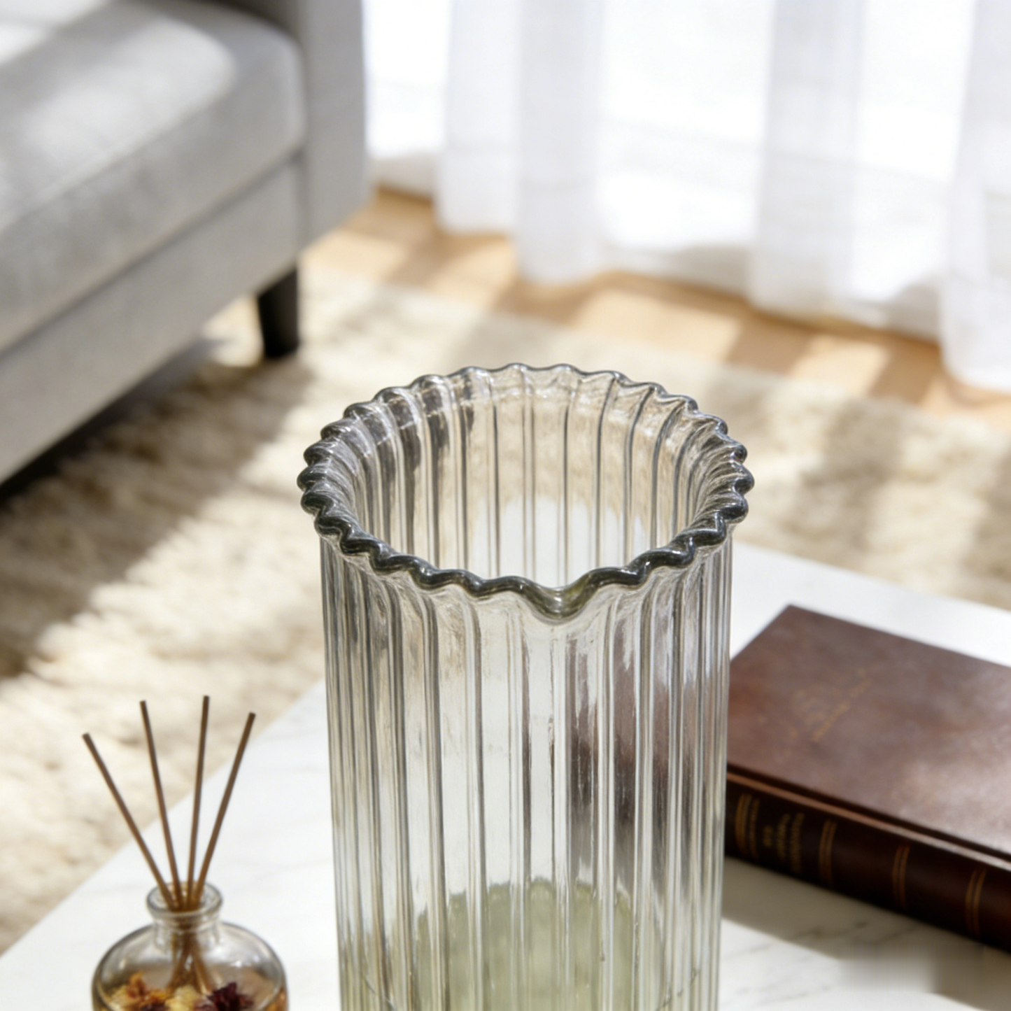 🧺 “Coastal Rattan-Wrapped Vase” – 19 Hours Manual Weaving | Natural Sea Grass Fiber × Recycled Glass Core × Boho Summer Vibes 🌊